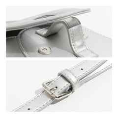 Mini Korean Silver PU Women Crossbody Saddle Bag