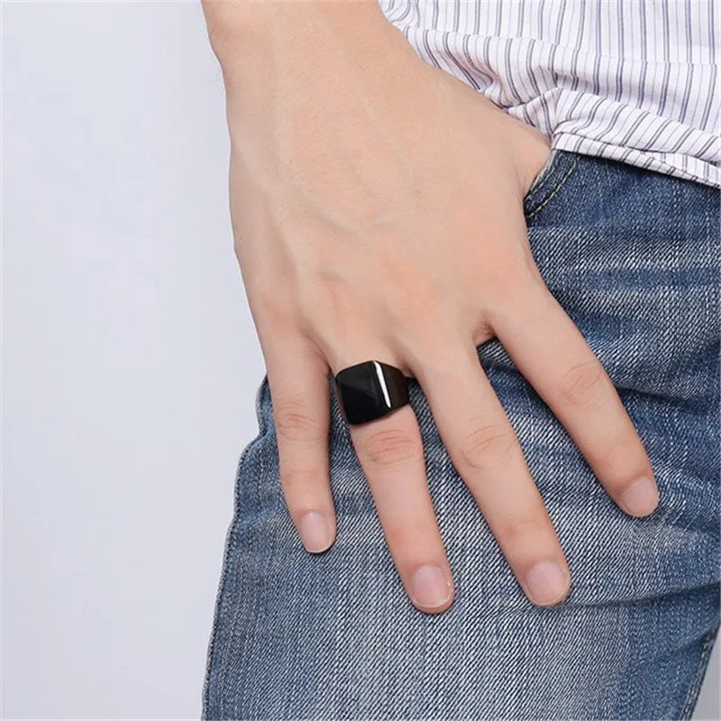 KOtik 18mm Stainless Steel Big Rings for Men Rock Punk Biker
