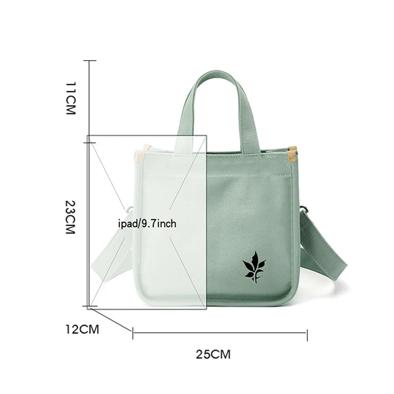 Summer Mini Canvas Women Shoulder Bag Leisure Square Bag Canvas Messenger Bag