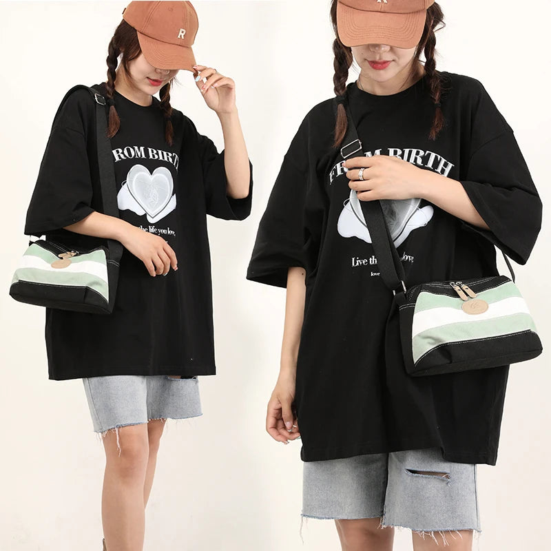 Summer Mini Canvas Shoulder Bag Casual Pouch
