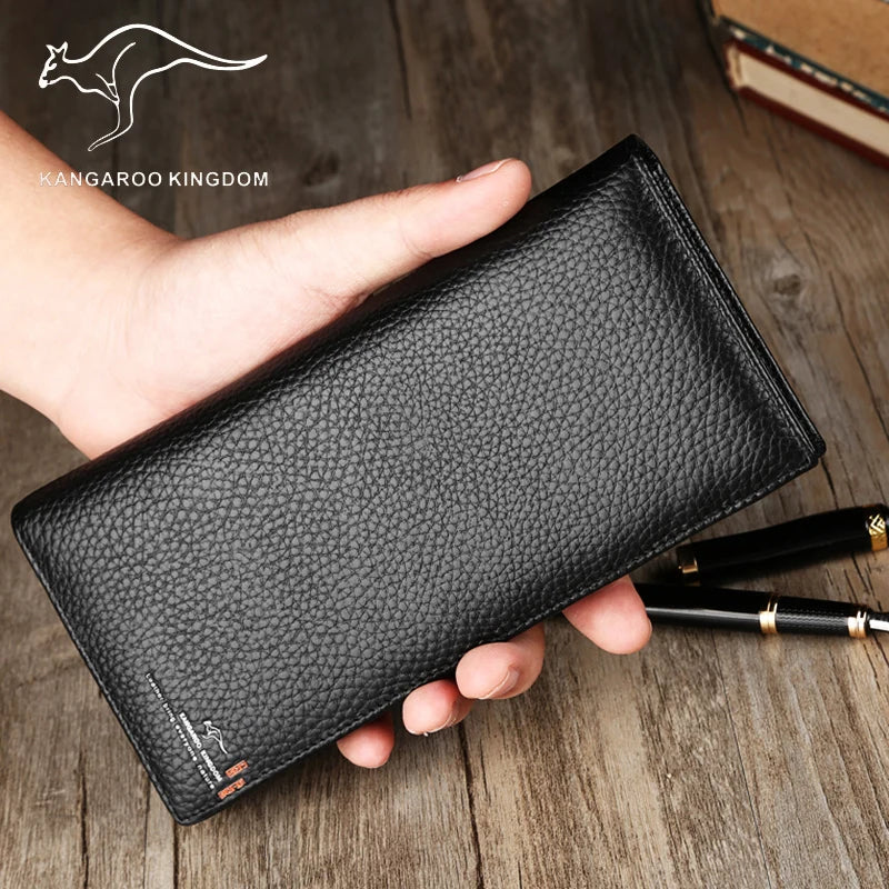 Kangaroo Kingdom Men Wallets Long Leather Wallet Purse