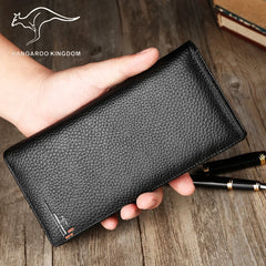 Kangaroo Kingdom Men Wallets Long Leather Wallet Purse