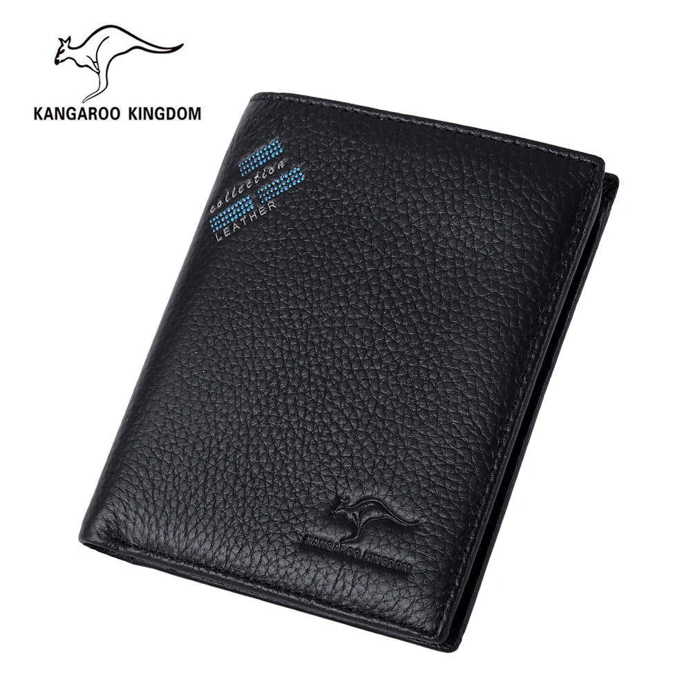 Kangaroo Kingdom Men Wallets Leather Short Wallet Male Pocket