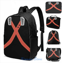 Bakugou USB Charge Backpack Boku no Hero Academia School Travel Laptop Bag