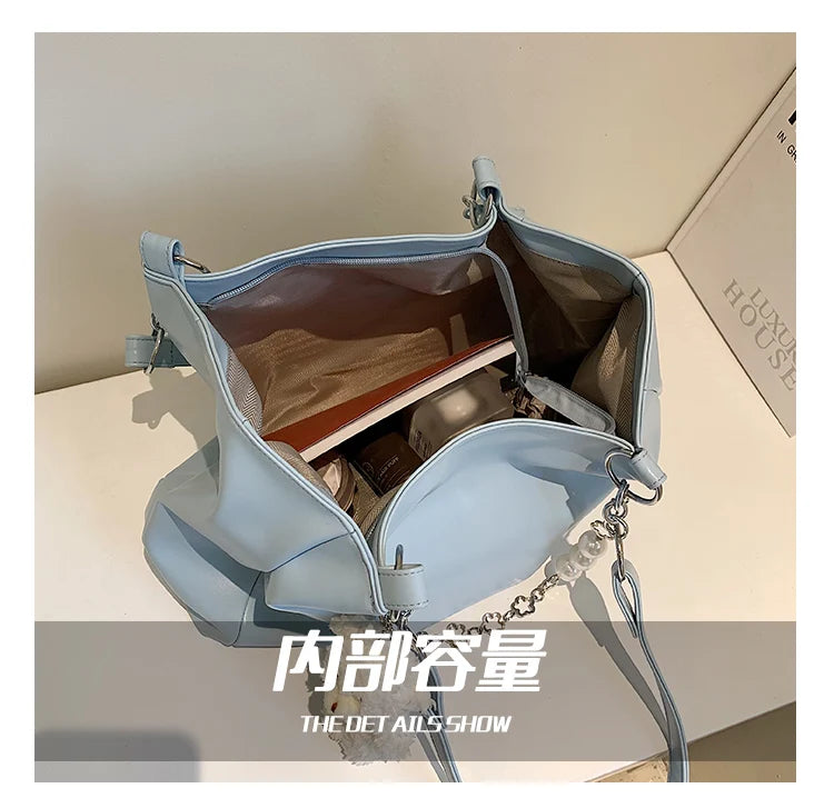 Kawii Leather Large Capacity Handbag Women Casual Tote Shopper