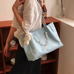 Kawii Leather Large Capacity Handbag Women Casual Tote Shopper