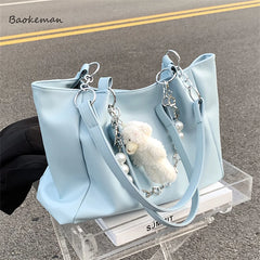 Kawii Leather Large Capacity Handbag Women Casual Tote Shopper