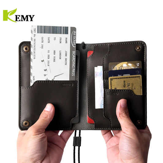Kemy 100% Leather Passport Holder Soft Candy Case Cow Leather Cover