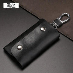 Leather Key Holder Wallet 6 Key Ring Organizer