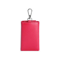 Leather Housekeeper Key Holder Zipper Case Men Women Keychain Organizer