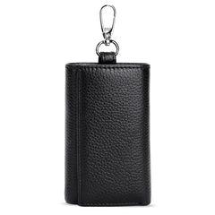 Leather Housekeeper Key Holder Zipper Case Men Women Keychain Organizer