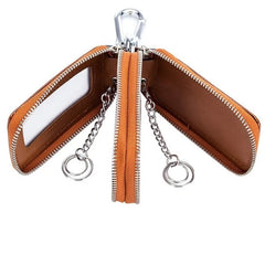 Leather Key Wallet for Women Multifunctional Waterproof Key Holder