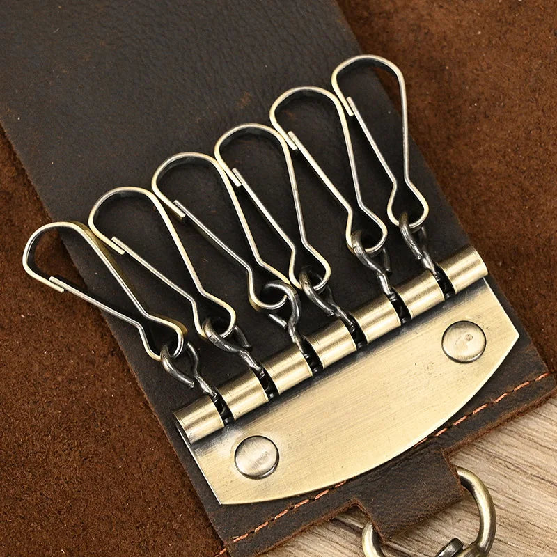 Leather Key Wallet Holder Car Keychain Bag Case Solid Storage