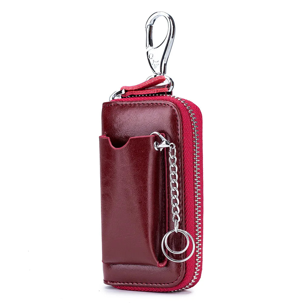 Key Wallet Men Car Key Holder For Women Leather Keys Organizer Housekeeper