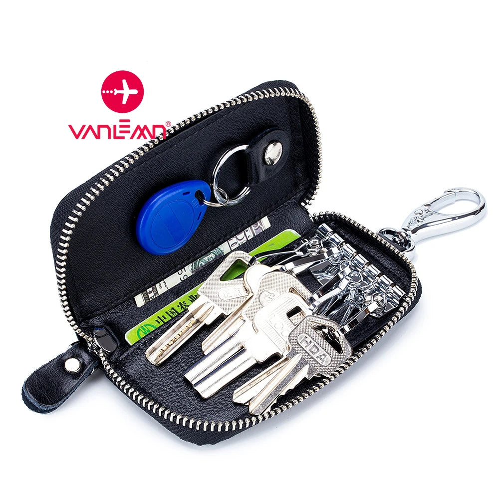 Key Wallet Men Car Key Holder For Women Leather Keys Organizer Housekeeper