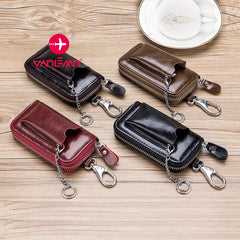 Key Wallet Men Car Key Holder For Women Leather Keys Organizer Housekeeper