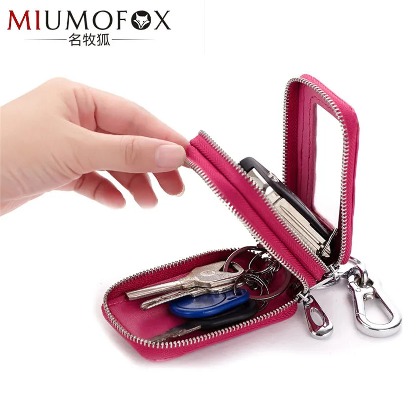 Unisex Alligator-grained Key Wallet Leather Case