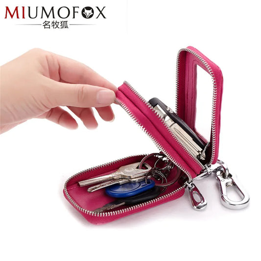 Unisex Alligator-grained Key Wallet Leather Case