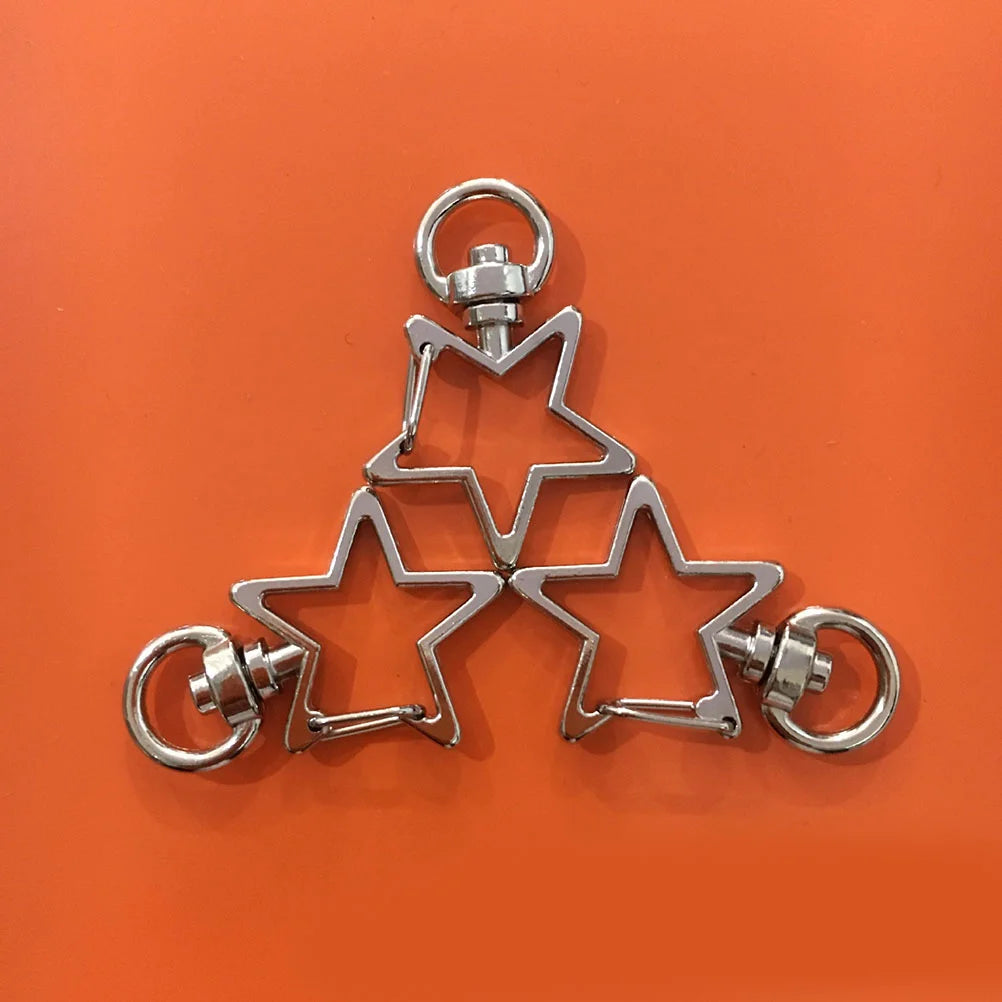 Keychain Key Clasp Lobster Claw Clip Swivel Rings Spring Star Metal Buckle