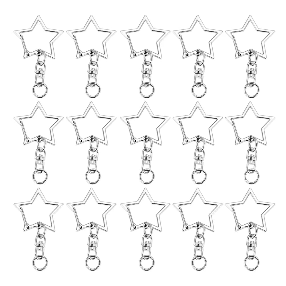 Keychain Key Rings Ring Holder Metal Alloy High End Flat Chain Star Car Keyring