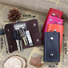 PU Leather Key Holder Organizer for Women Men Car Keychain