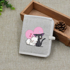 KiKis Linen Vintage Cartoon Wallet for Girls