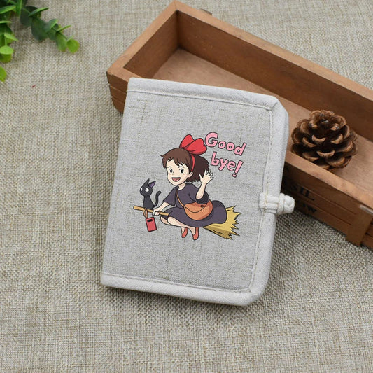 KiKis Linen Vintage Cartoon Wallet for Girls
