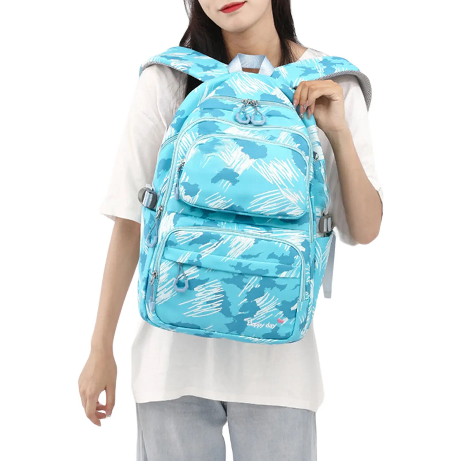 Kid Girls Backpack Large Capacity Casual School Bag Daypack with Pendant Doll