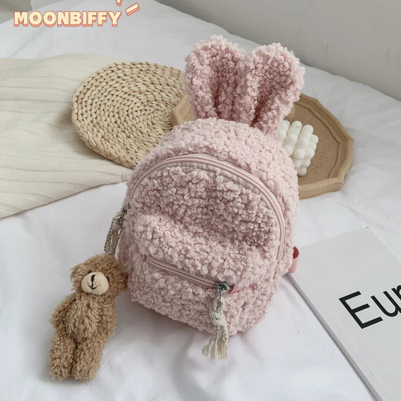 Kid's Easter Plush Rabbit Backpack Mini Bag Children's Bear Pendant Shoulder Bag