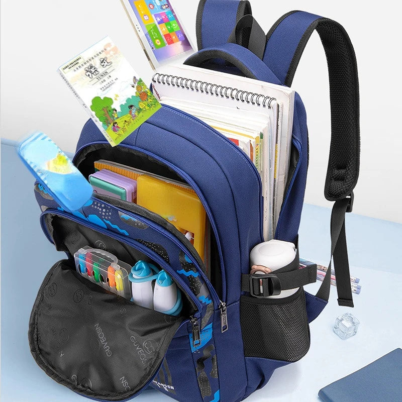 Kids Backpack School Bags Boys Orthopedic Waterproof Primary Schoolbag Book Bag
