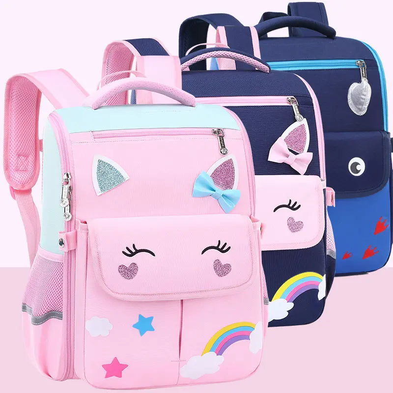 Orthopedic Kids Backpack for Girls 1-3-6 Waterproof Rucksack