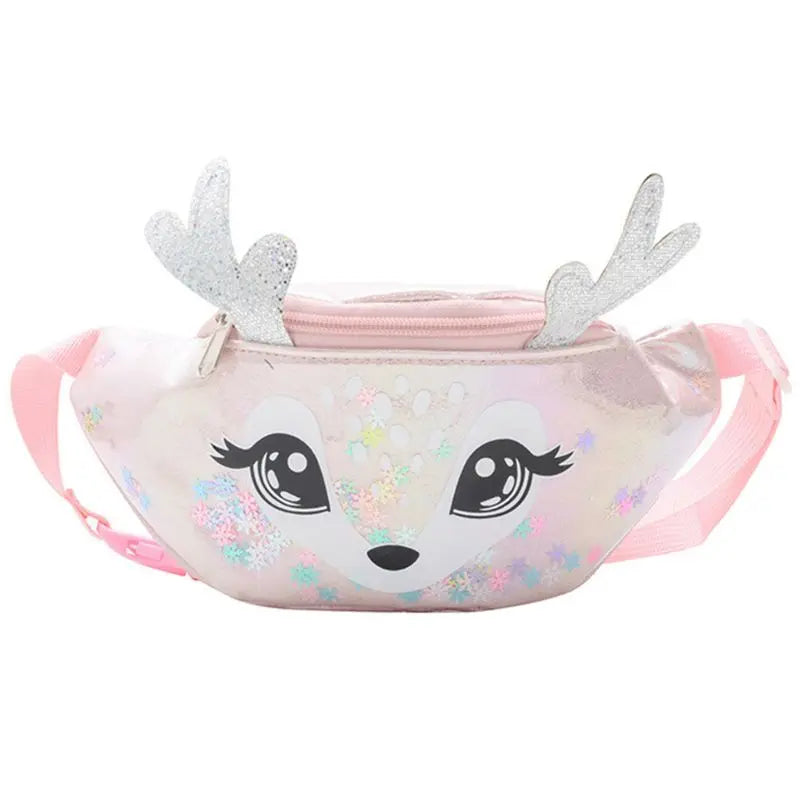 Kids Elk Print Waist Fanny Pack Belt Pouch Travel