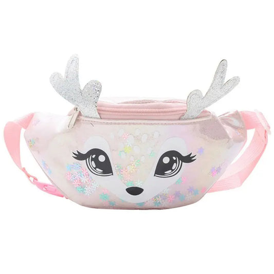 Kids Elk Print Waist Fanny Pack Belt Pouch Travel