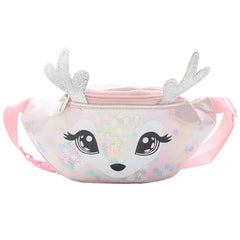 Kids Elk Print Waist Fanny Pack Belt Pouch Travel