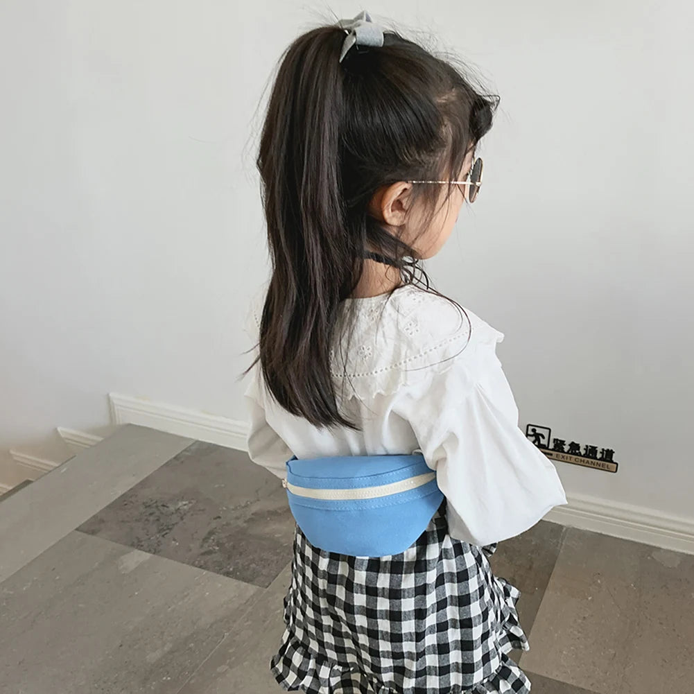 Girls Canvas Waist Bag Pack Zip Casual Chest Bum Belt Shoulder Pouch