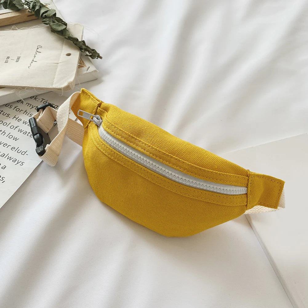 Girls Canvas Waist Bag Pack Zip Casual Chest Bum Belt Shoulder Pouch