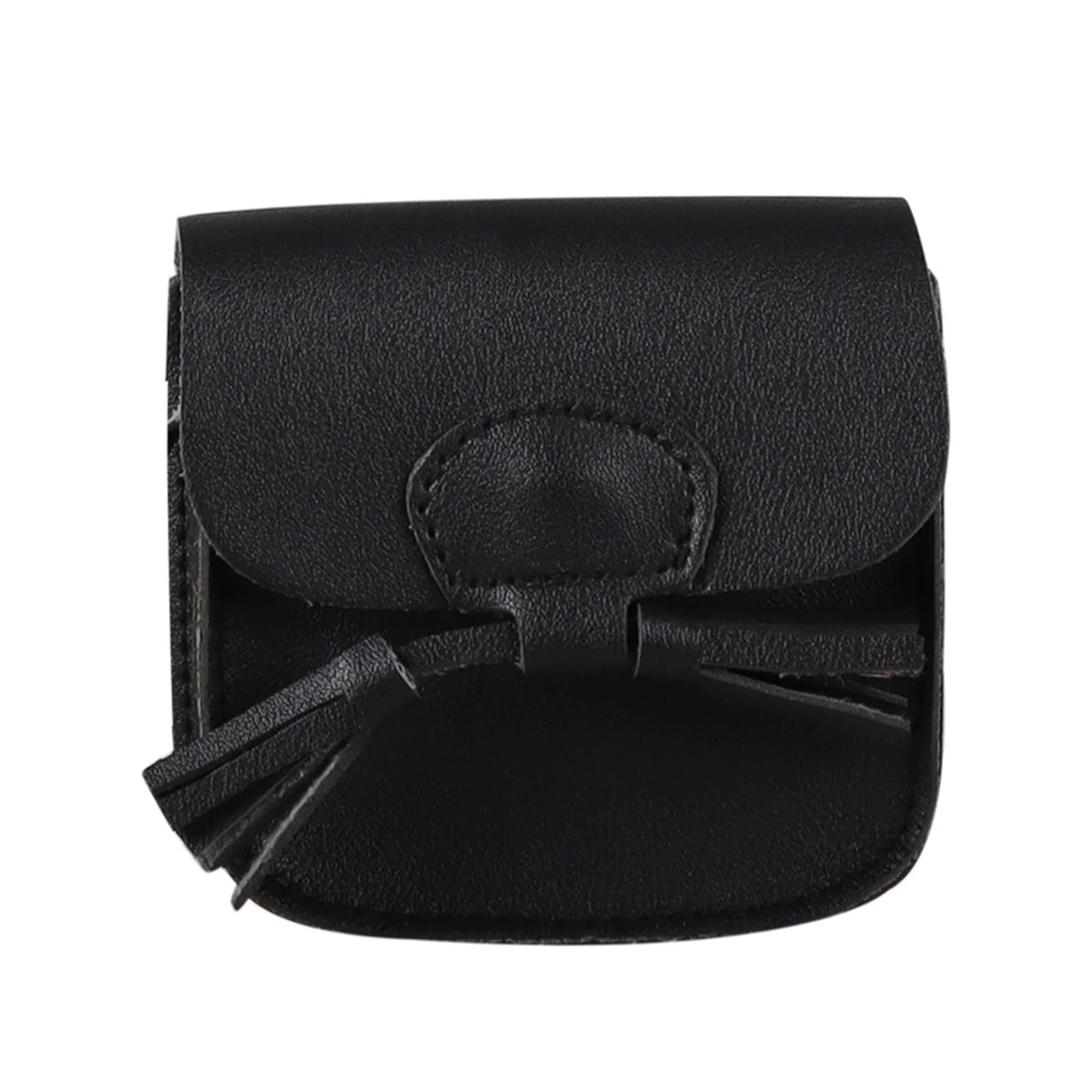 Kids Girls Mini Messenger Bag Retro PU Leather Solid Messenger Bag Kids Square B