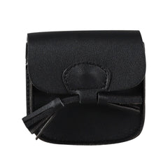 Kids Girls Mini Messenger Bag Retro PU Leather Solid Messenger Bag Kids Square B