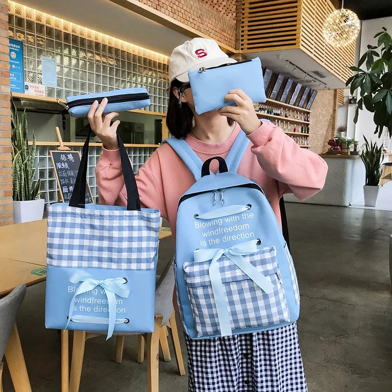 Girls Waterproof Oxford Backpack Large Capacity School Bag