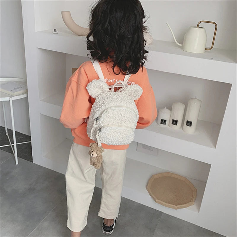 Kids Bunny Ear Plush Backpack for School