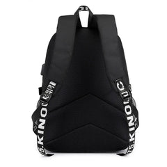 Kids Unisex USB Nylon Backpack Student School Bag