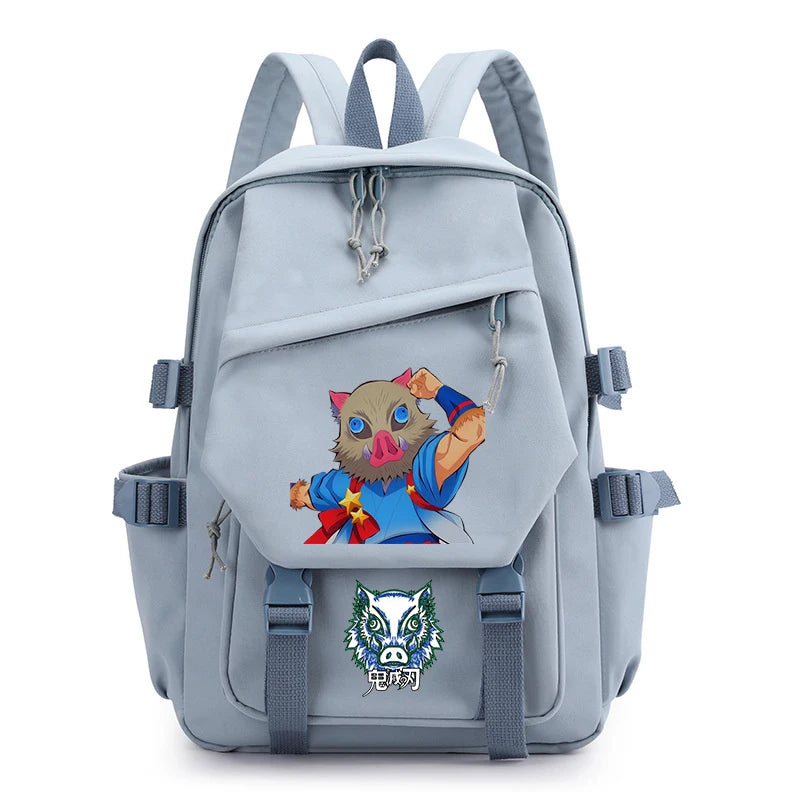 Kimetsu No Yaiba Backpack Funny Inosuke Student Bag Light School Bag