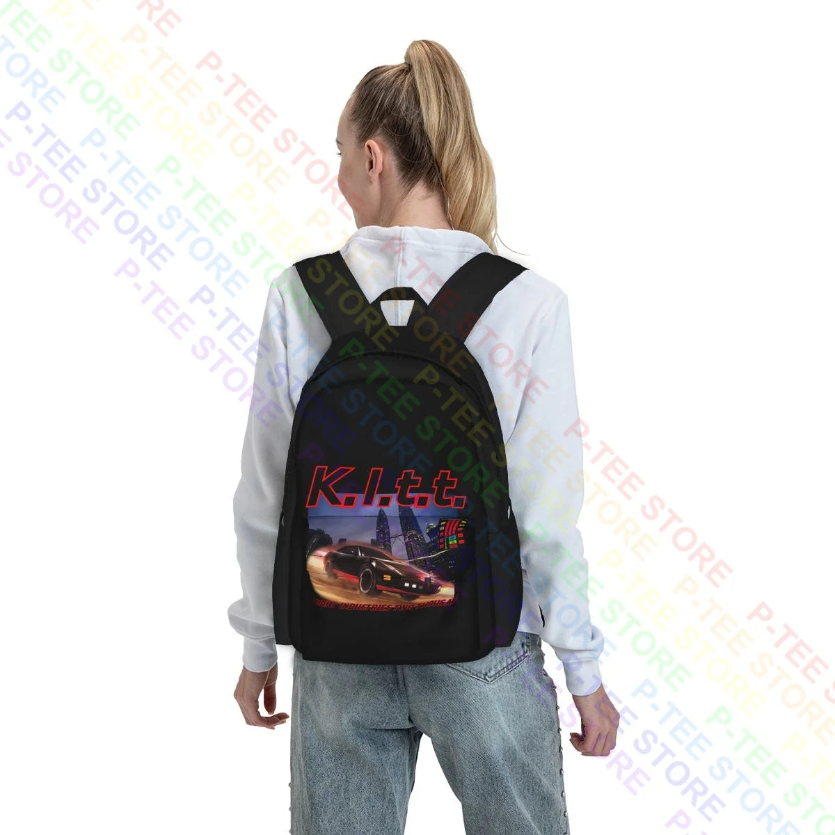 Knight Rider Symbol Car Large Capacity Backpack