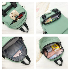 Kitten Backpack Fish Shoulders Bags Canvas Mini School Bags
