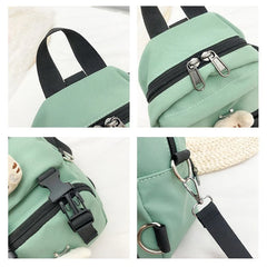 Kitten Backpack Fish Shoulders Bags Canvas Mini School Bags