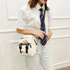 Kitten Backpack Fish Shoulders Bags Canvas Mini School Bags