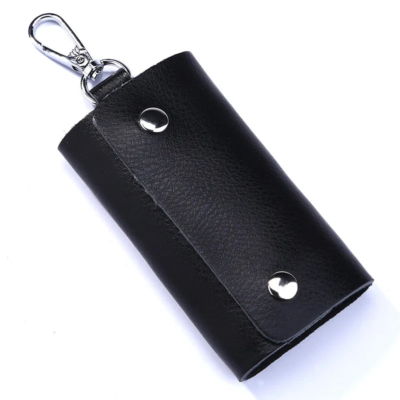Leather Key Wallet Organizer Key Holder Men Women Keychain Bag Pouch