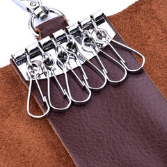 Leather Key Wallet Organizer Key Holder Men Women Keychain Bag Pouch