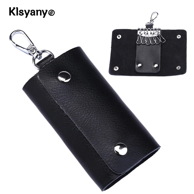 Leather Key Wallet Organizer Key Holder Men Women Keychain Bag Pouch