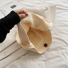 Knitted Handbag Large Capacity Shoulder Tote Bag Portable Shopper Bag